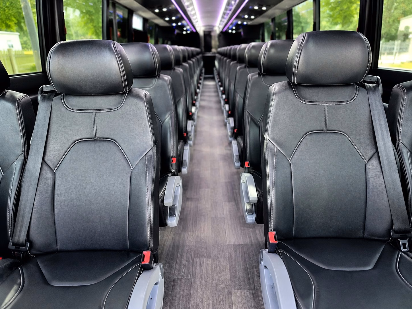 56 passenger charter bus inside