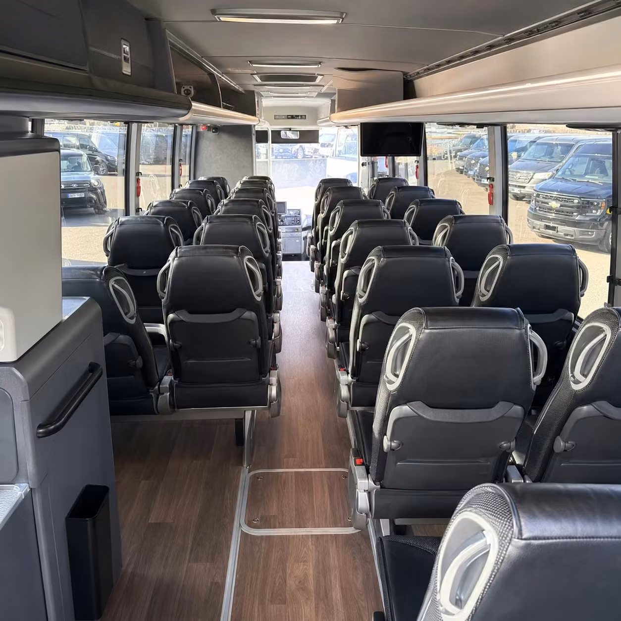 56 passenger charter bus interior